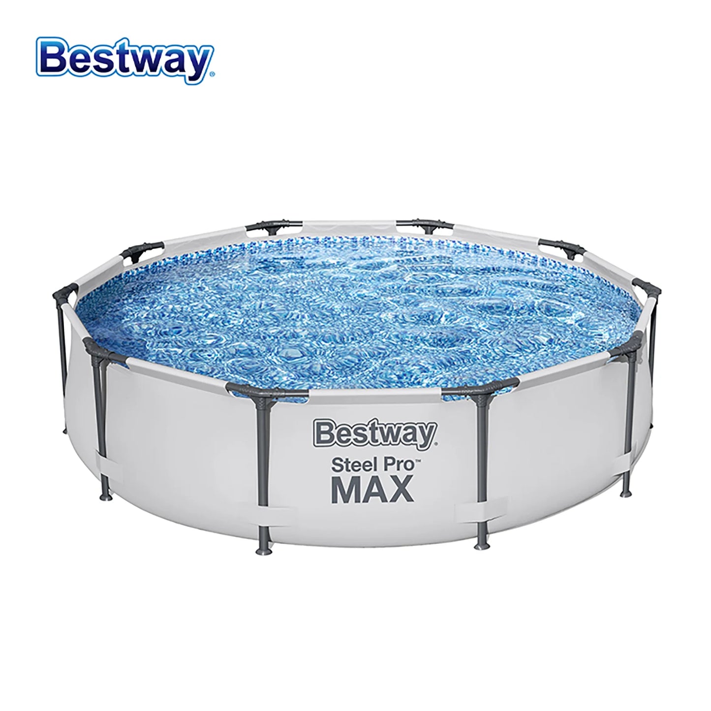 Bestway 56406 Swimming Pool Set JV, Above Ground Round Play Pool, Round Framed Swimming Pool, Above Ground Framed Swimming Pool
