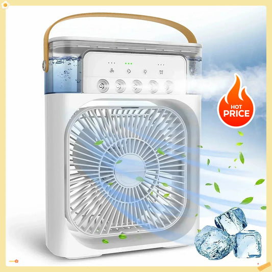 Fan 2025 Portable Humidifier Fan Air Conditioners USB Electric Fan LED Night Light Water Mist Fun 3 In 1 Air Cooler Humidifie For
