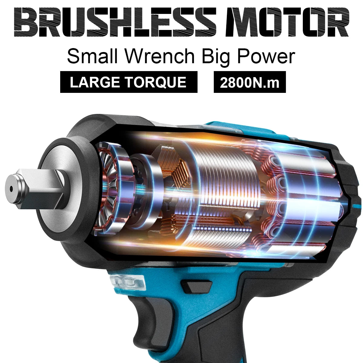 Makita compatible 18V JV Gisam 2800N.M Brushless Electric Wrench 1/2 Inch Cordless Impact Wrench Electirc Screwdriver Drill For Makita 18V Battery Pin