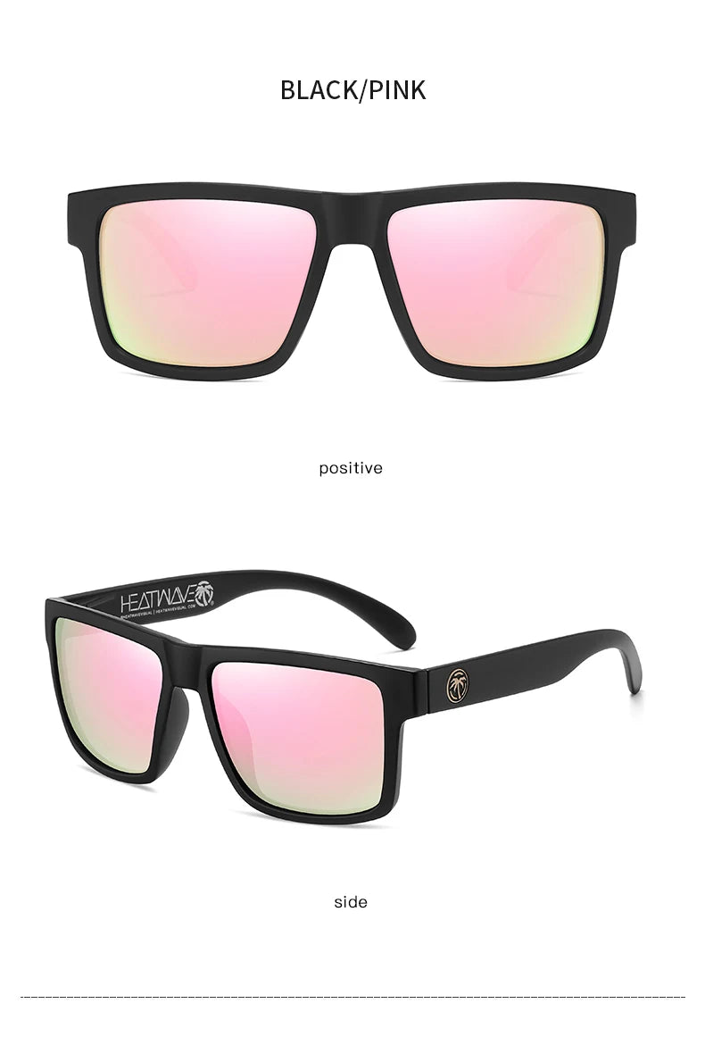 Heat Wave JV NEW High quality luxury Heat Wave brand Polarized sunglasses square Conjoined lens Women men sun glasses UV400