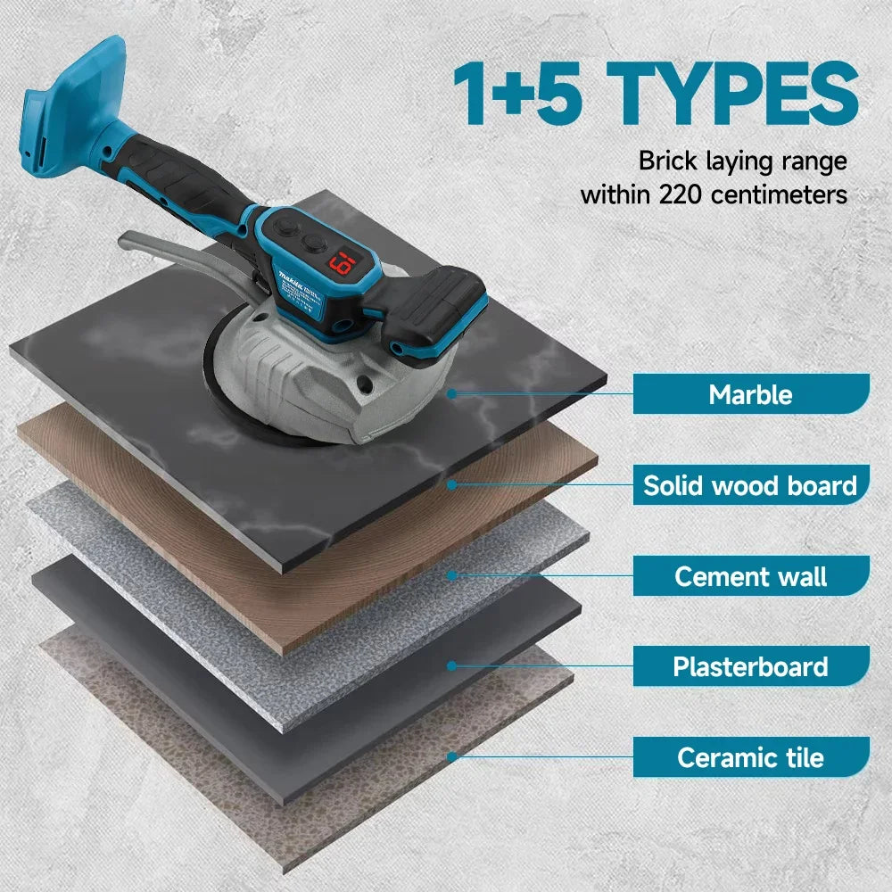 Makita 18V BPJ-355 18V Tile Laying Machine with 8 Speed Adjustment High Capacity for Wall & Floor Vibration Home Decoration Tool