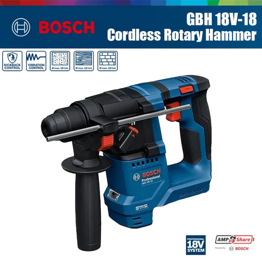 Bosch GBH 18V-18 Cordless Rotary Hammer 1.5J Impact Drill Hammer SDS PLUS Professional 18V Brushless Power Tools