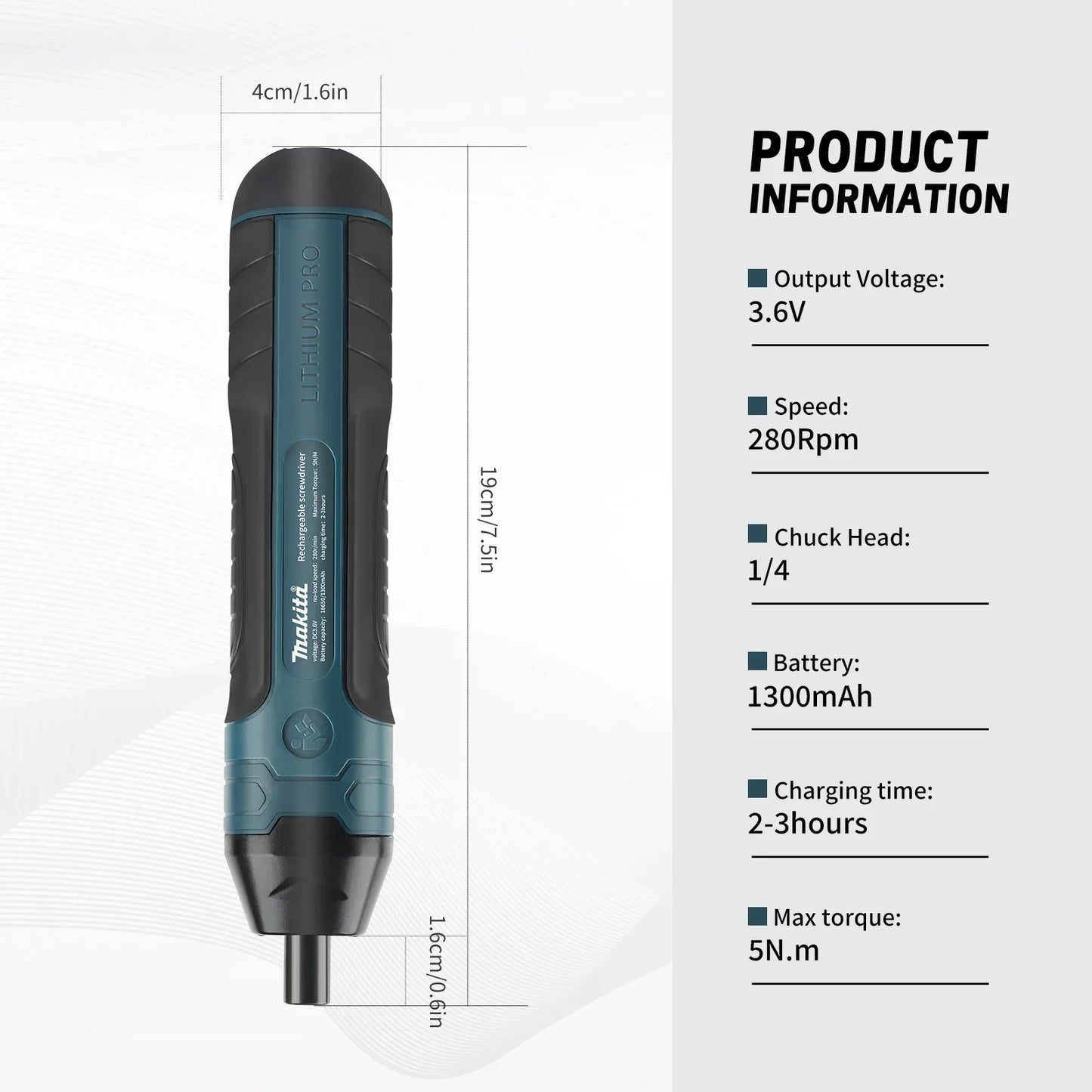Makita 1300mah Cordless Electric Screwdriver Kit