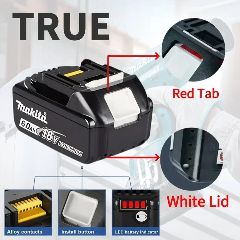 Makita Genuine 18V 6Ah BL1860 battery with original packaging