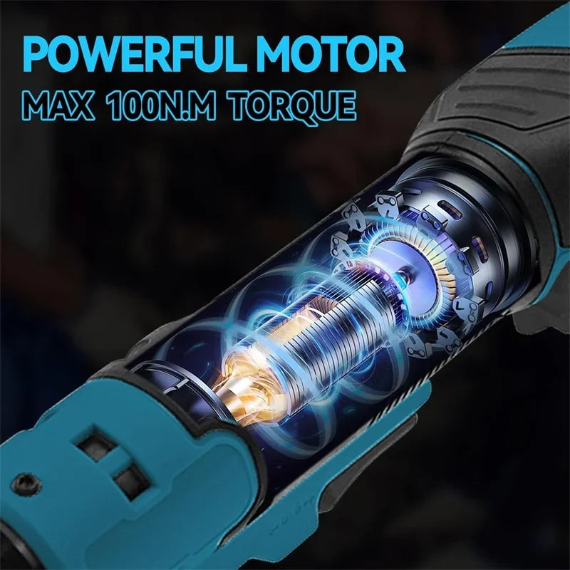 DeWalt Makita Milwaukee Compatible 18V 20V Max JV 3/8" Extended Cordless Ratchet Wrench , Electric Power Ratchet with LED Light For Makita/Dewalt/Milwaukee 18V Li-ion Battery