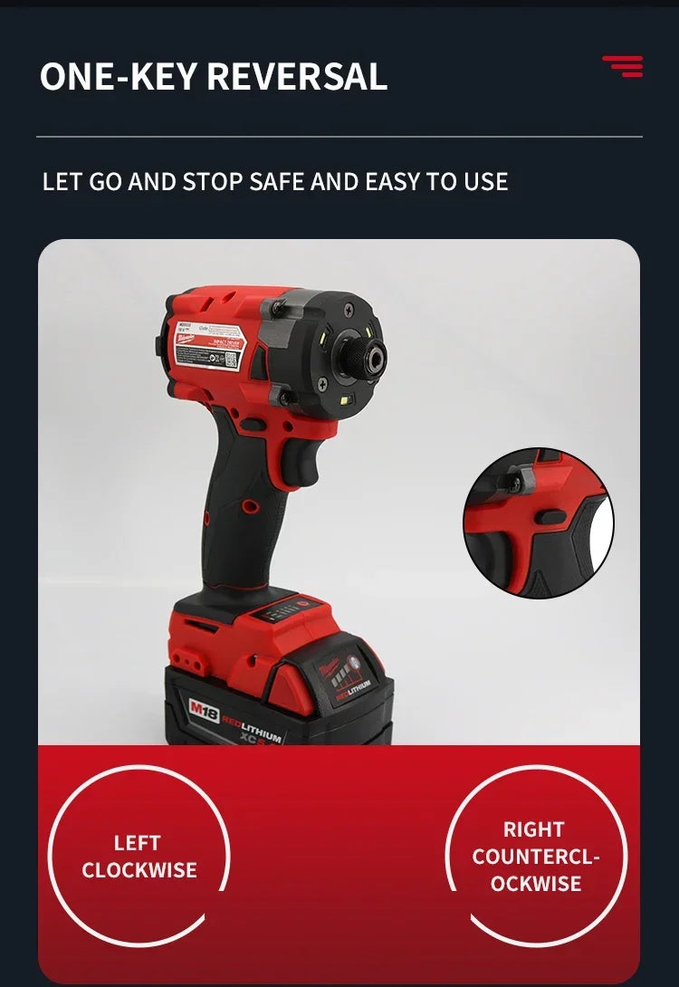Milwaukee 18v brushless impact driver High efficiency torque lithium battery impact driver electric power tool