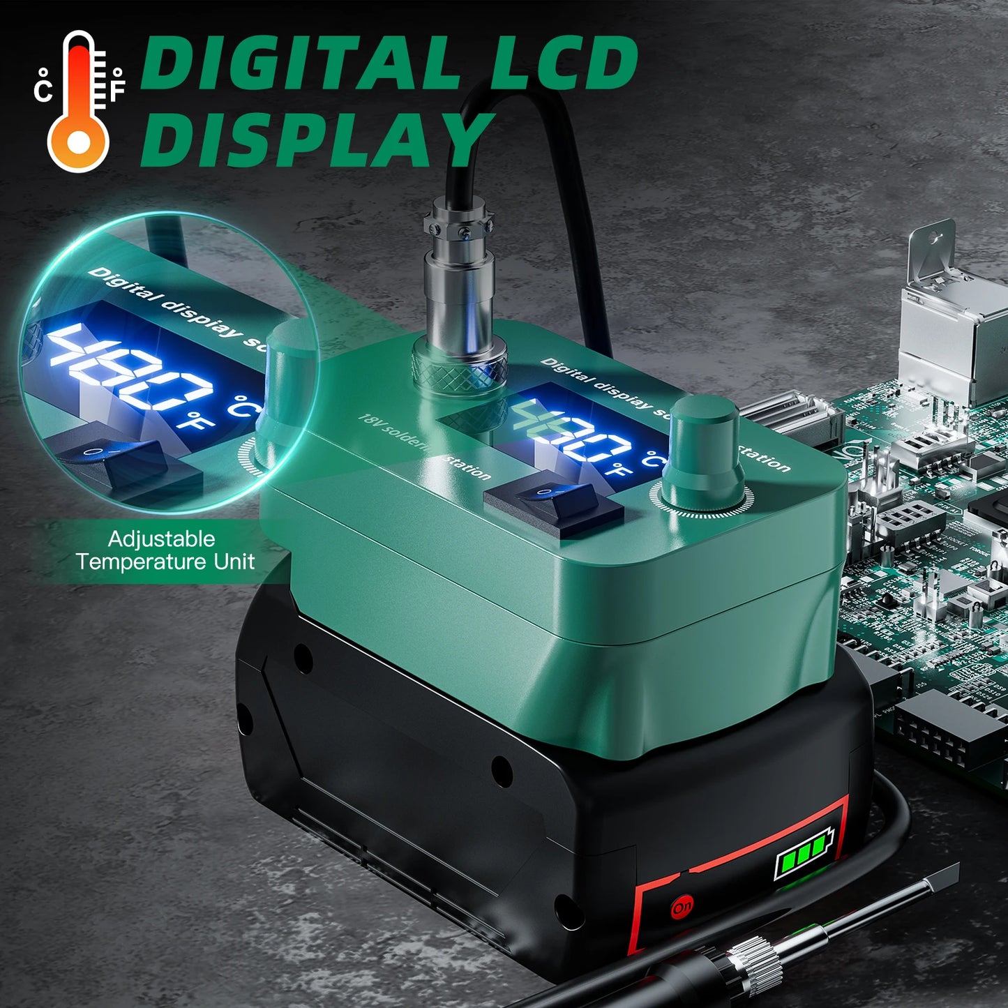 Makita DeWalt Milwaukee Bosch compatible Cordless Soldering lron Temperature Adjustable Electric Welder Kit For DEWALT For Makita For Milwaukee For Bosch 18V Battery