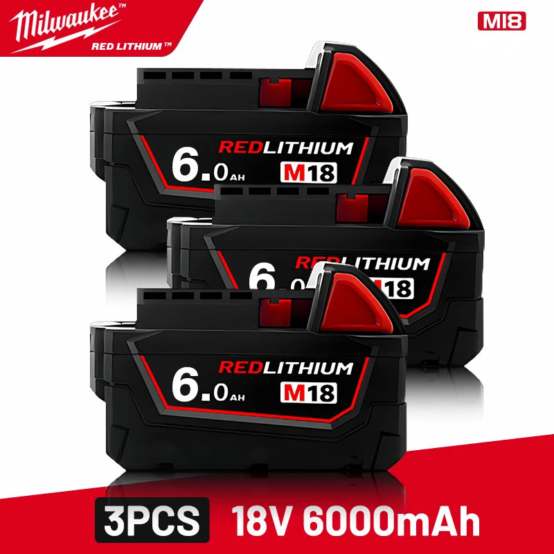 Milwaukee M18 Milwaukee 18V 6.0Ah Lithium Battery- 1pk, 2pk and 3pk
