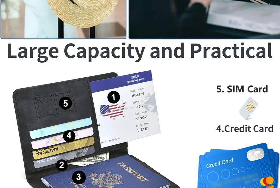 Passport Holder for Travel Essentials JV Passport Wallet Cover Case for Travel  Accessories,Passport Book Holders for Women/Men