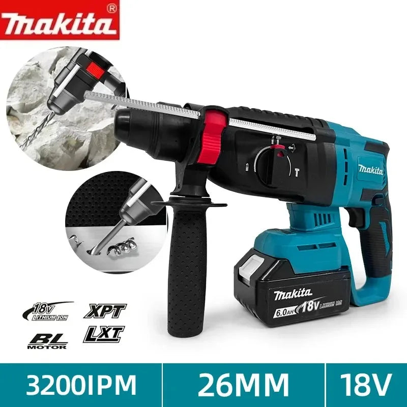 Makita 18V 26MM Cordless Hammer Brushless Electric Hammer 18V Lithium Battery Wireless Drills For Makita 18v Power Tools ﻿