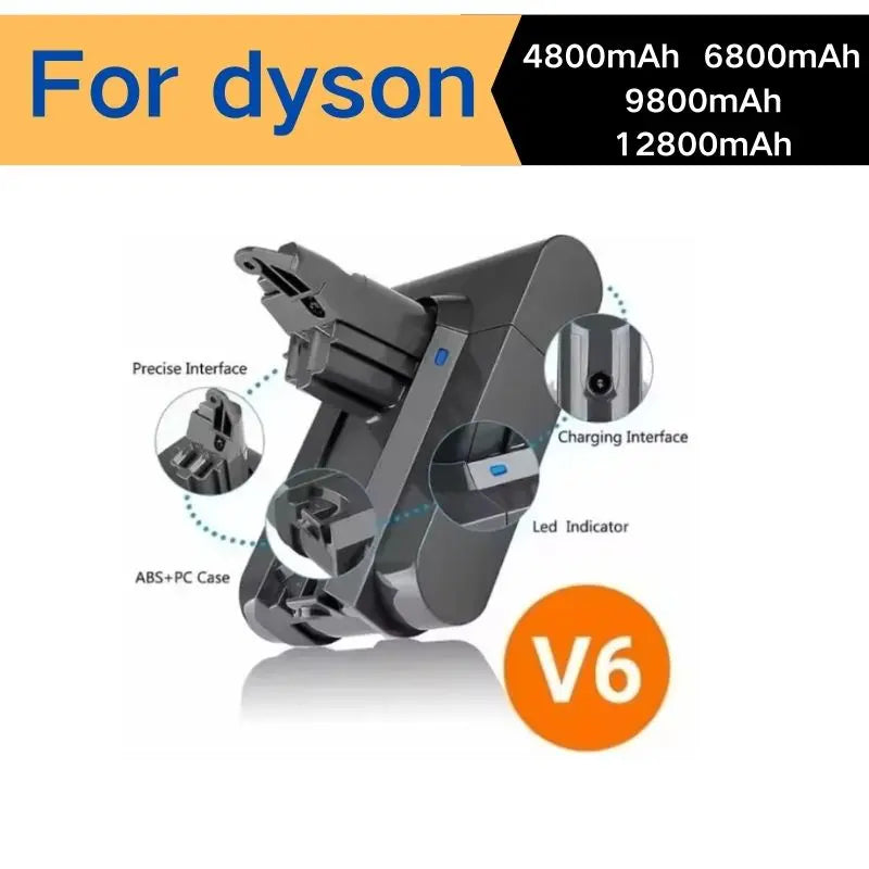 Dyson V6 21.6V battery DC62 DC74 SV03 SV09 DC58 DC59 100% new original lithium-ion battery compatible with Dyson V6 battery for DYSON vacuum cleaner