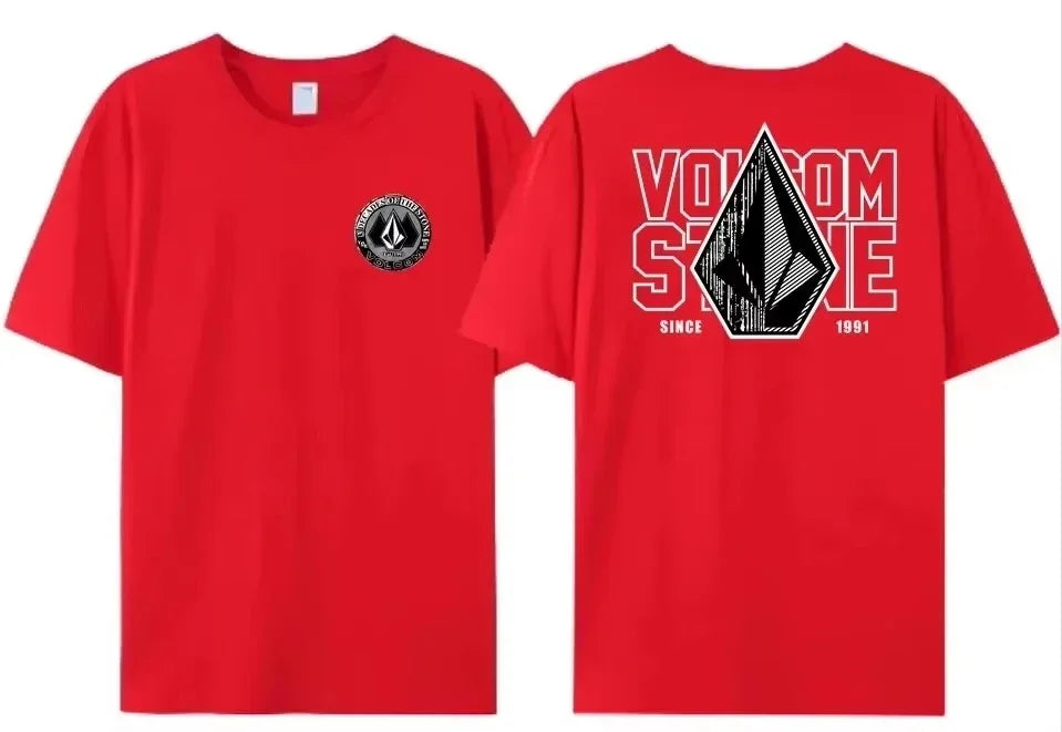 Volcom JV 2025 new Volcom obsidian asbestos short sleeve T-shirt top Summer loose T-shirt breathable fashion high quality large size