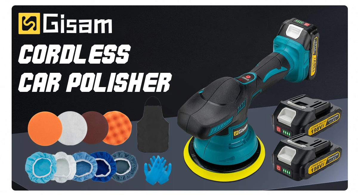 Makita Compatible 18V Gisam Cordless Car Polisher 8 Gears Digital Display Electric Polisher Auto Car Polishing Waxing Machine For Makita 18V Battery