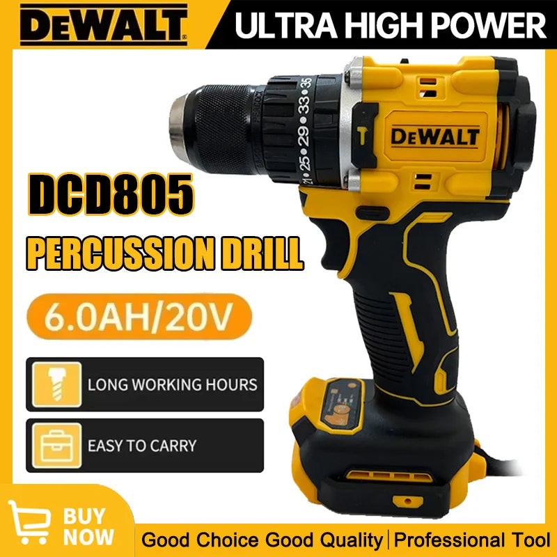 DEWALT 18V 20V Max DCD805 Brushless Impact Drill Cordless Electric Screwdriver Multi-Function Hand Drill 20V Power Tools