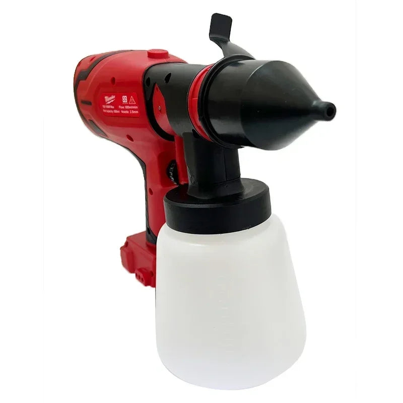 Milwaukee 18V 800ML Electric Spray Gun Cordless Paint Sprayer Auto Furniture Steel Coating Airbrush Compatible Red Electric Spray