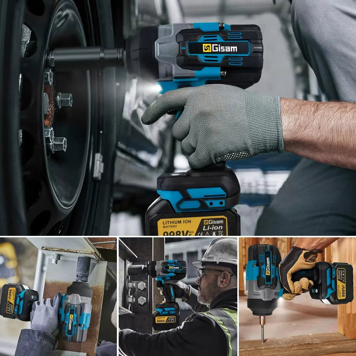 Makita 18V compatible Gisam 2800N.M Torque Brushless Electric Impact Wrench 1/2 inch Screwdriver Cordless Wrench Power Tool For Makita 18V Battery Pin