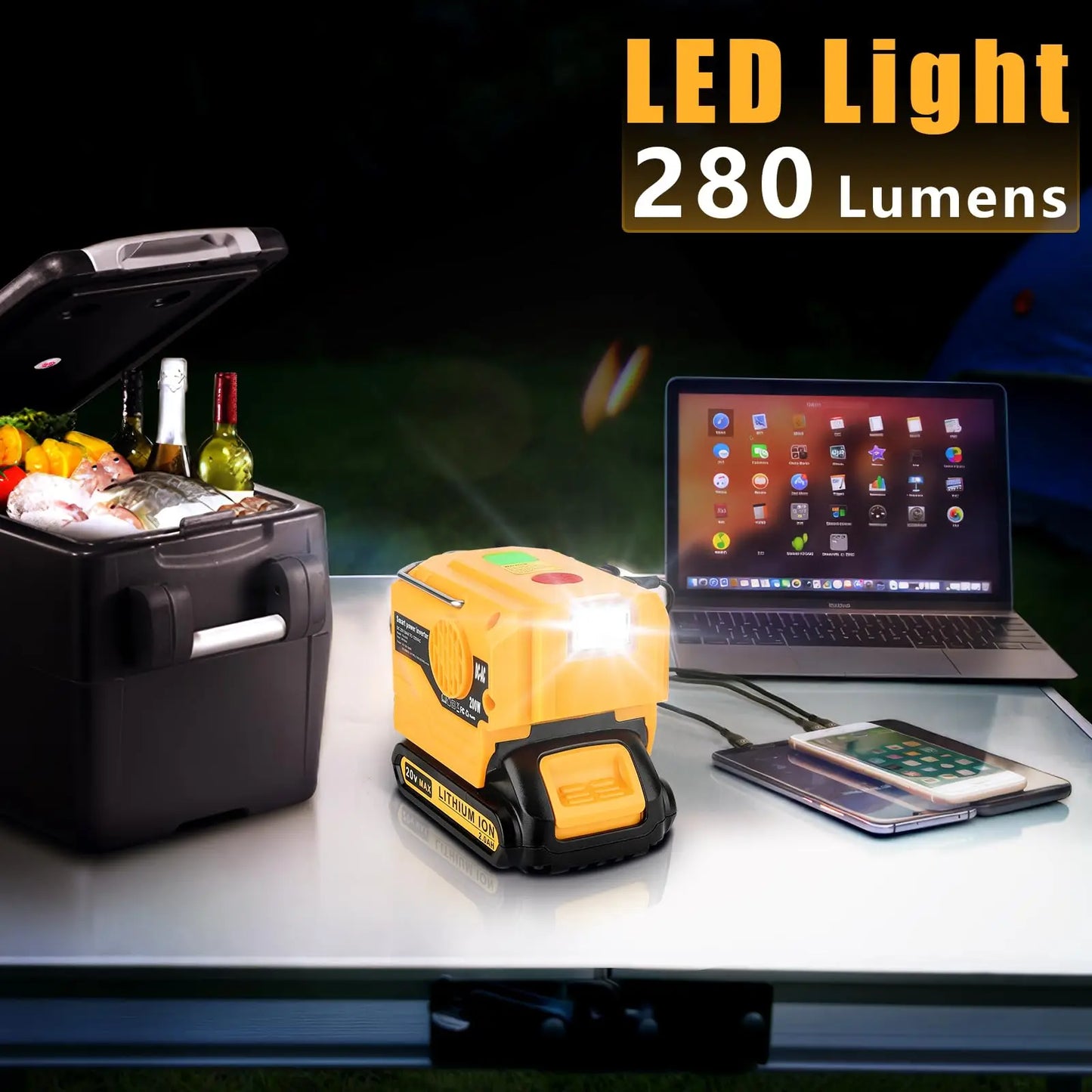 DeWalt Compatible 18V 20V Max JV 350W Output Portable Inverter for Dewalt 20V Max Battery Power Supply Source to AC 120V/220-230V Converter for Camping Emergency