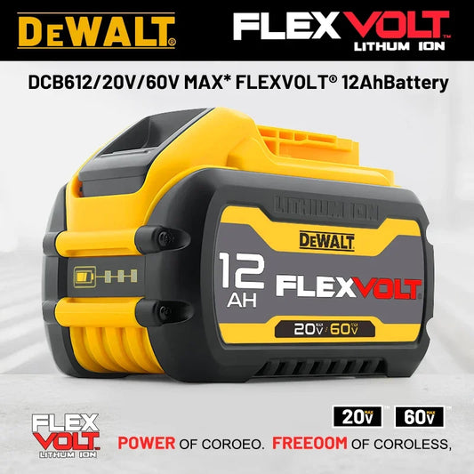 DeWalt original 12Ah 18V/20V-60V Flex Volt battery - 1Pk, 2Pk, 3Pk, 4Pk and Charger options