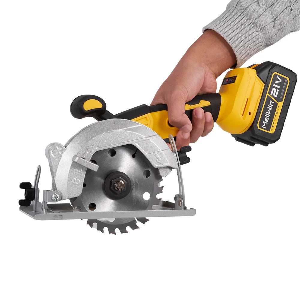 Makita Compatible 18V MELLWIN 5 Inch Electric Brushless Circular Saw 125MM Cordless Multi-Angle Saw Woodworking Power Tool For Makita 18V Battery Pin