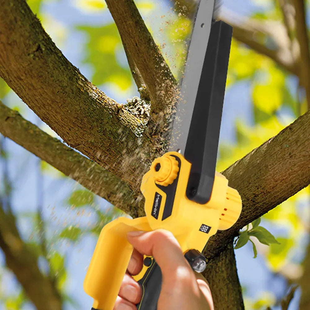 Makita Compatible 18V MELLWIN 4500W 8 inch Brushless Electric Pruning Saw Cordless Rechargeable Woodworking Saw Power Tool For Makita 18V Battery Pin