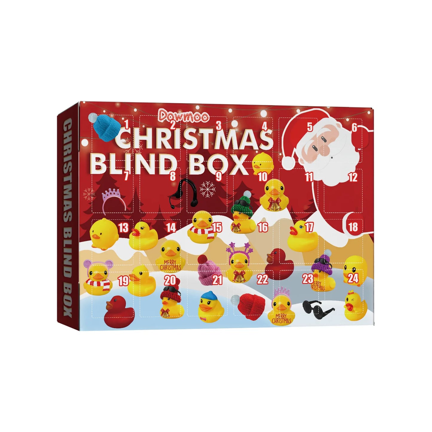 Christmas Advent Calendar 24 Rubber Duckling JV Countdown Calendar Blind Box Family Christmas Ornaments Children's New Year Gifts