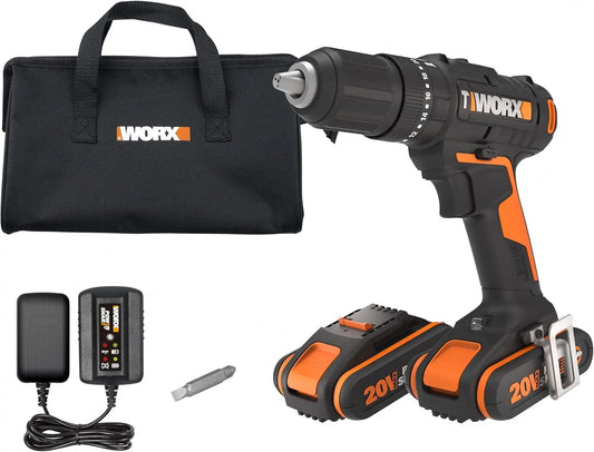 WORX 20V 13mm Hammer Drill Kit - WX370.1
