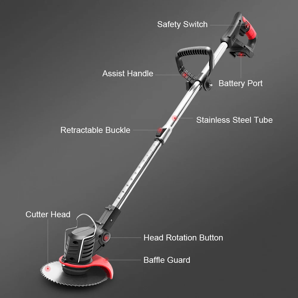 Makita Compatible 18V JV 1600W Rechargeable Lawn Mower Electric Cordless Grass Trimmer Manual Brush Cutter For Makita 21V Battery Gardening Tools