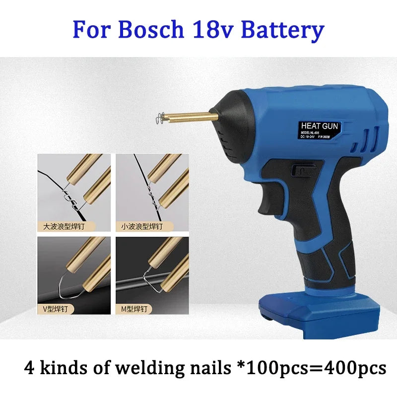 Makita Dewalt Milwaukee Bosch Black & Decker Compatible JV 18V Battery Cordless Welding Gun with 400PCs Staples Car Bumper Repair Tools