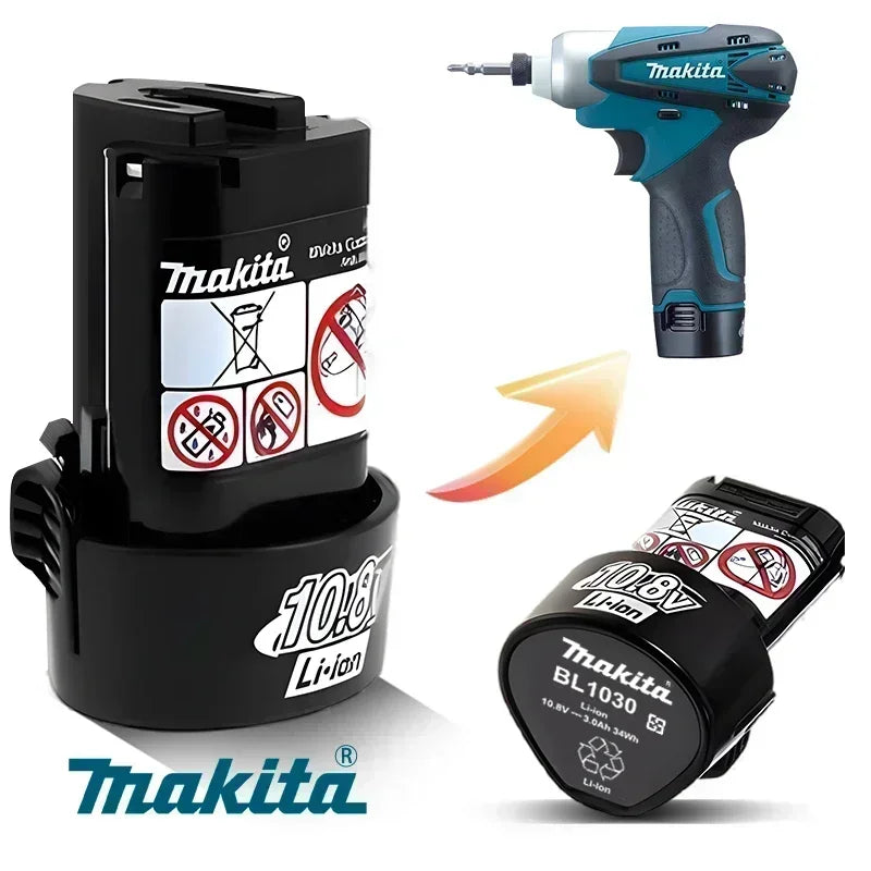 Makita original 10.8V BL1013 BL1020 BL1030 Makita battery ，3.0Ah makita rechargeable replacement battery，TD090D LCT203W Power battery