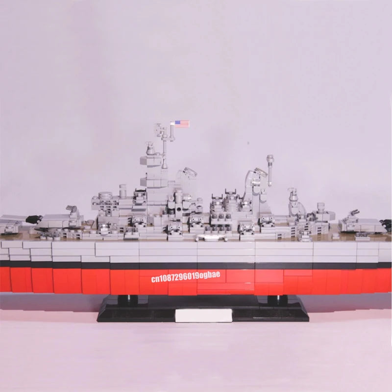 Missouri JV 3306PCS WW2 Military MOC 1:300 scale Iowa-Class Battleship USS Missouri warship Model DIY creative ideas Toy AssemblyPuzzle Gift