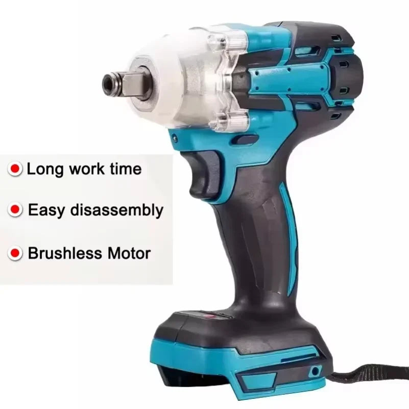 Makita Compatible 18V Cordless electric screwdriver Speed brushless impact wrench Rechargeable drill LED light