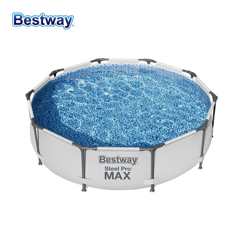 Bestway 56406 Swimming Pool Set JV, Above Ground Round Play Pool, Round Framed Swimming Pool, Above Ground Framed Swimming Pool