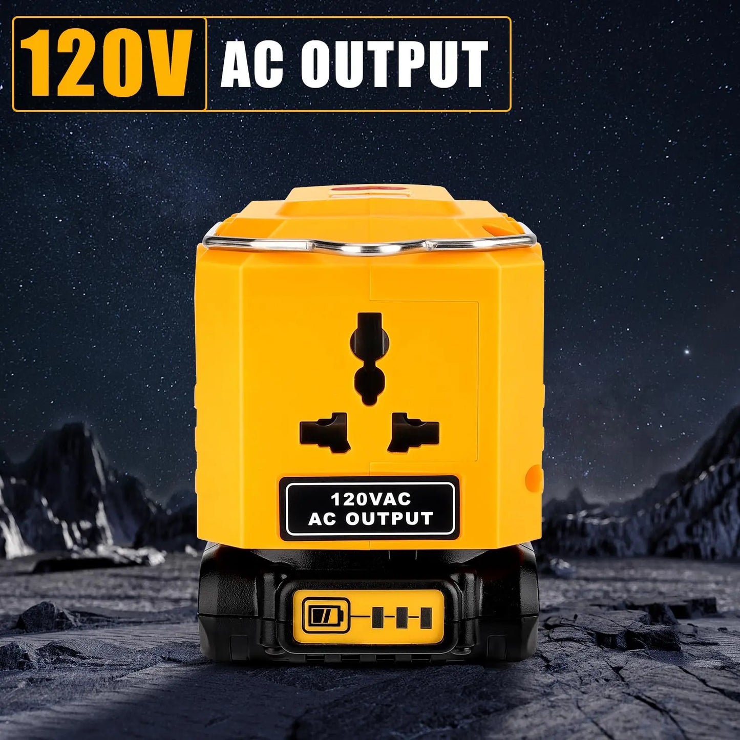DeWalt Compatible 18V 20V Max JV 350W Output Portable Inverter for Dewalt 20V Max Battery Power Supply Source to AC 120V/220-230V Converter for Camping Emergency