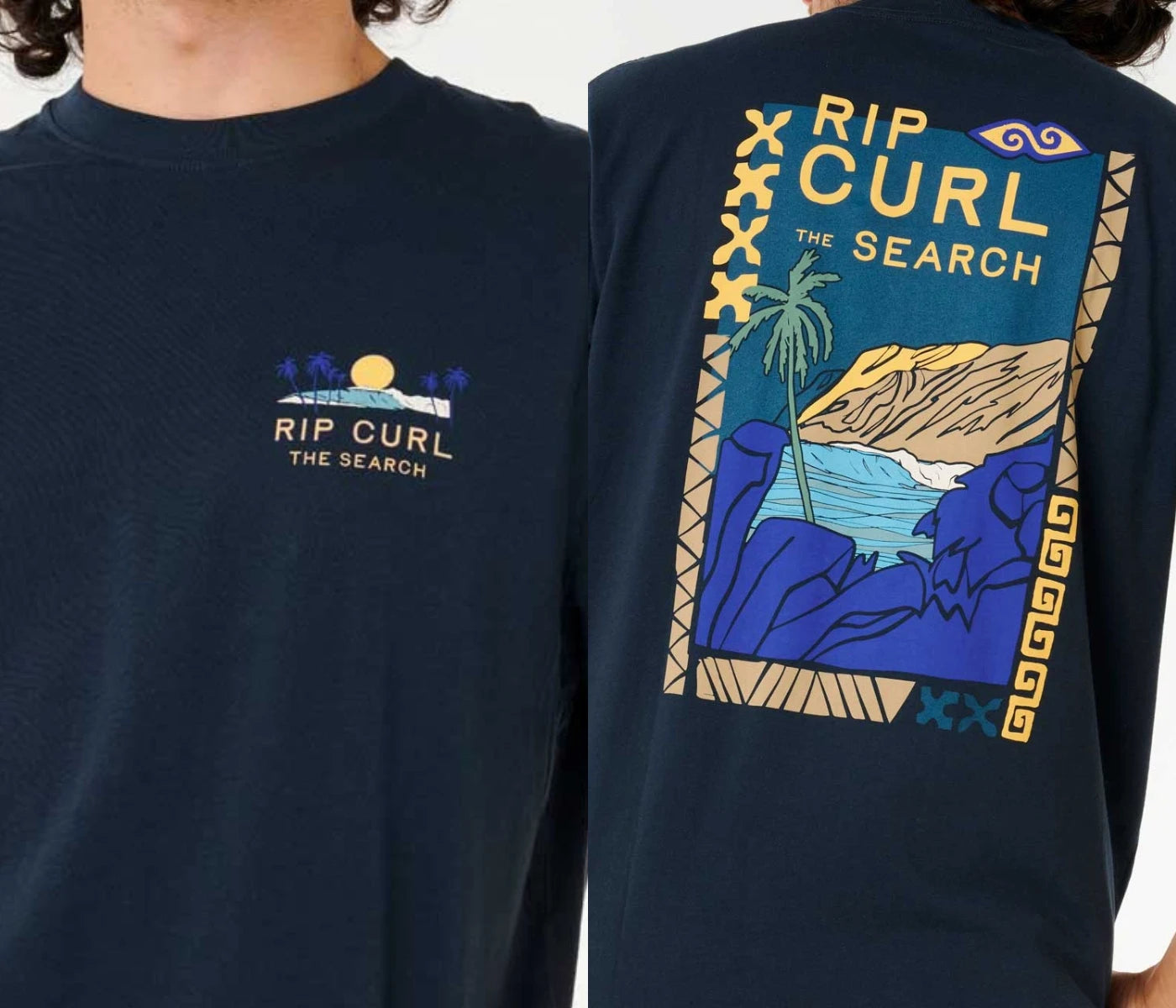 Rip Curl JV Summer Artist of The Search Cody Welsh Tee Rip Curl Men T-shirts Y2k Short Sleeve Street Hip Hop High Quality Male Clothes