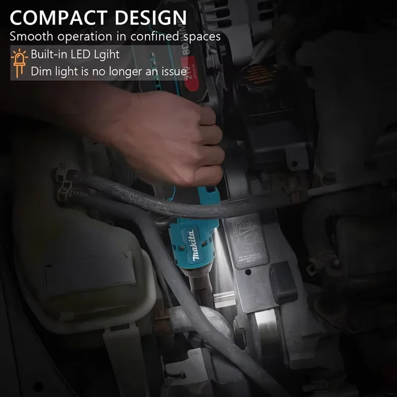 Makita 18V 1/2 or 3/8 Brushless Ratchet Right Angle Wrench Cordless Driver Multifunction Variable Speed Power Wrench LED Power Tools