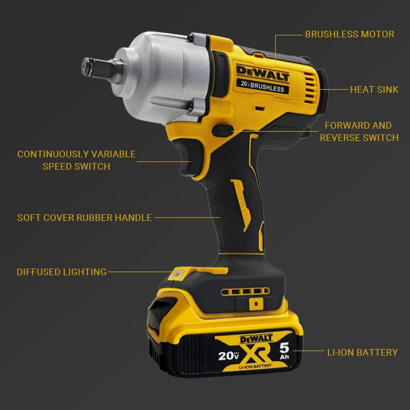 DEWALT DCF900 18V 20V Max Brushless Cordless Wrench  1/2" Compact Inch High Torque Three-Speed Adjustment Pneumatic Barrel Tire Removal