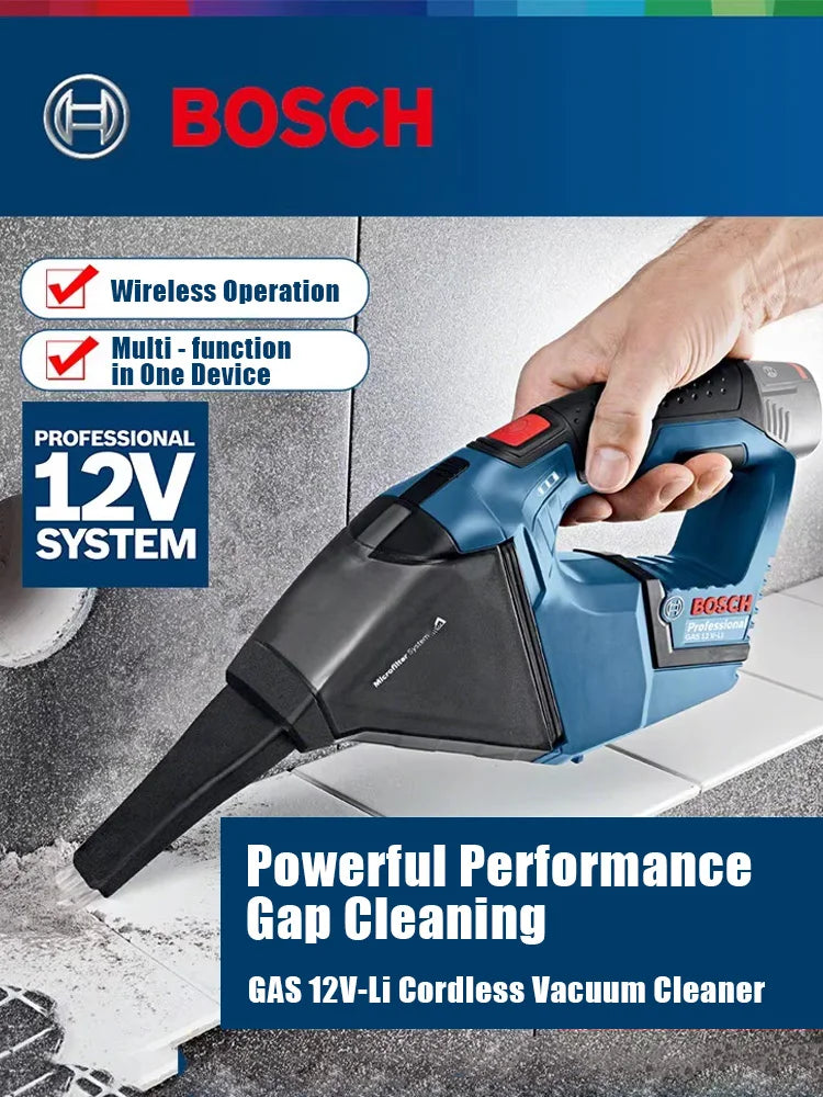 Bosch GAS 12V Cordless Vacuum Cleaner Powerful Cyclone Household Portable Handheld Dust Extractor Mini Home Car Vacuum Clean