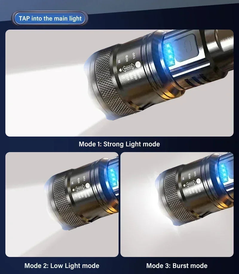 Torch Super Bright P50 JV Flashlight USB Rechargeable LED Long Range Tactical Torch Outdoor Waterproof Emergency Camping Fishing Lantern