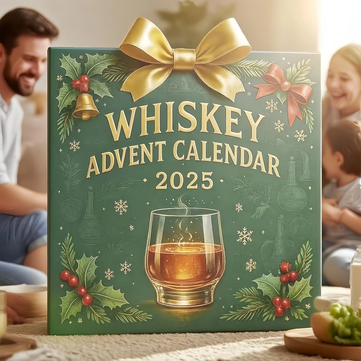 Advent Calendar JV with 24 Whiskey Ornament Christmas Calendars Christmas Countdown Calendar for Home/Office/Tree Xmas Decor