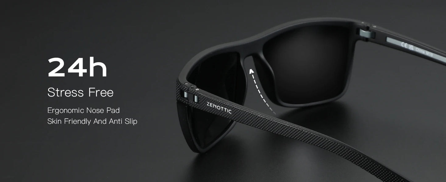 ZENOTTIC JV Retro Square Polarized Sunglasses Fashion Shade Women Men Ultra light TR90 Frame UV400 Protection Classics Sun Glasses