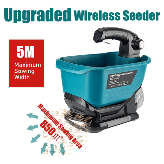 Makita compatible 18V Multi-Speed Electric Fertilizer Spreader, Wireless Multi-Angle Adjustable Upgrated Sowing Machine For Makita 18V battery