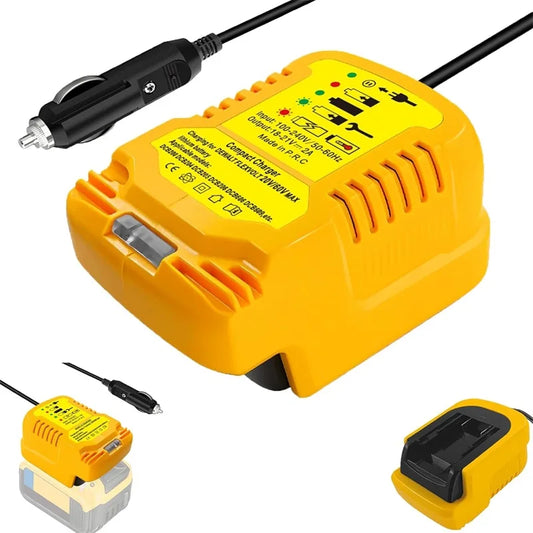 Dewalt compatible JV Cigarette Lighter 12V Plug Mini Charger For Dewalt 18V 20V Lithium Battery Portable Vehicle Charger for DCB200 DCB203 DCB205