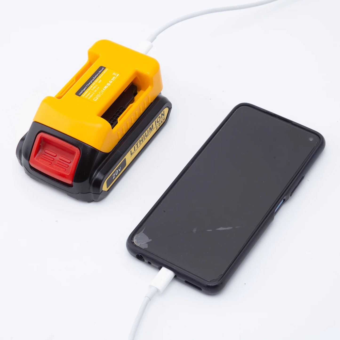 Dewalt Compatible JV Power Bank Charger For DeWalt 18V Lithium Battery With USB With Type-C for Laptop Mobile Phone Fast Charging(NO Battery)
