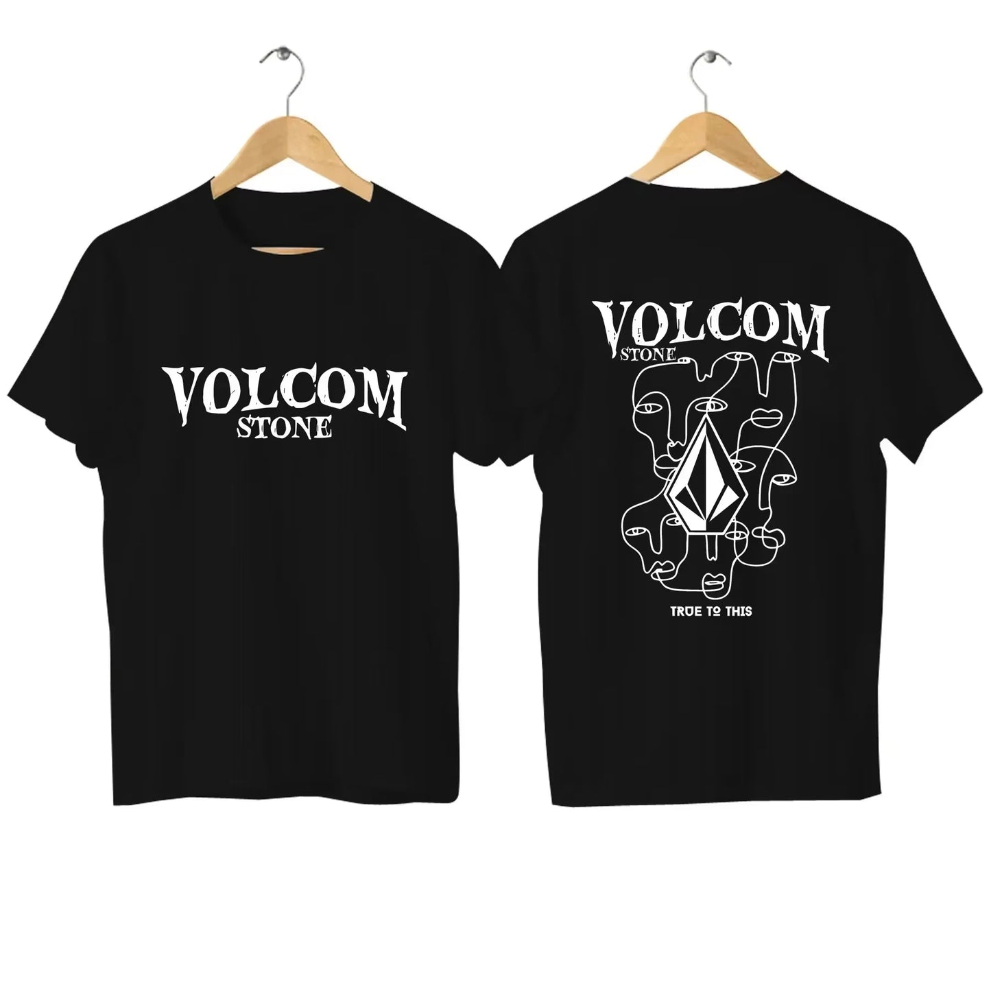 2025 Fashion Tees Men T Shirt Double-sided Casual Oversized Volcom Stone T-shirt Graphic Sports Tops Breathable Streetwear