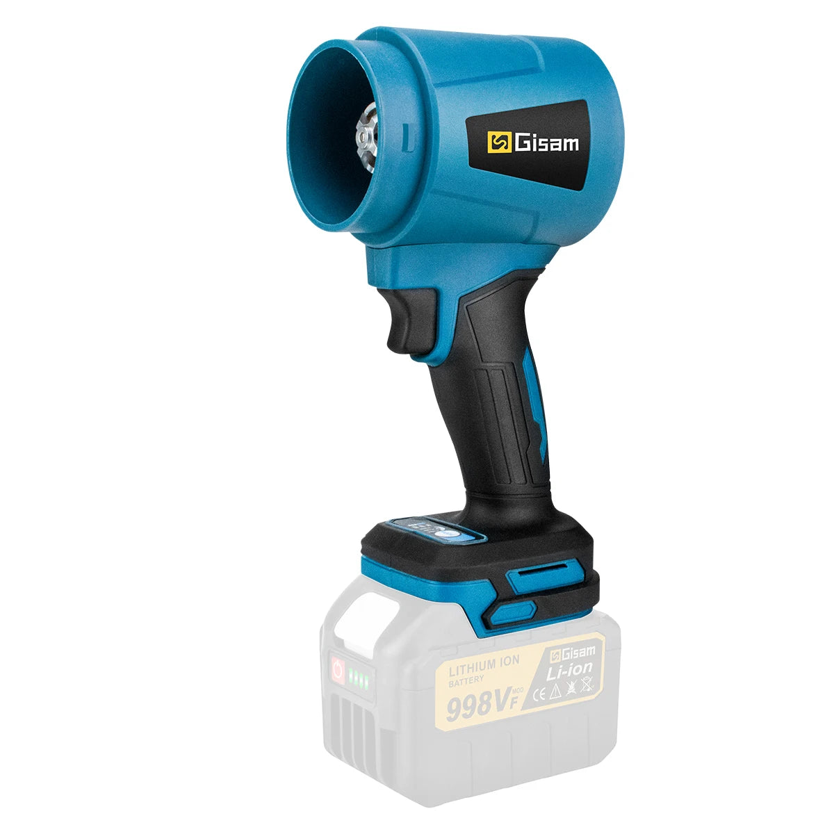 Makita Compatible 18V Gisam 300000RPM 400M/S Brushless Electric Turbo Blowers Jet Fan Handheld Leaf Blower Dust Blowing for Makita 18V Battery Pins
