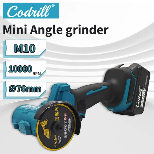 Makita Compatible 18V Brushless Cordless Electric Angle Grinder Mini Cutting Machine Polishing Machine Rechargeable Power Tool