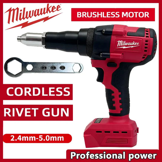 Milwaukee 18V 4.8MM Cordless Electric Riveter Gun Brushless Rivet Riveting Tool With LED Light For Milwaukee 18V Battery New
