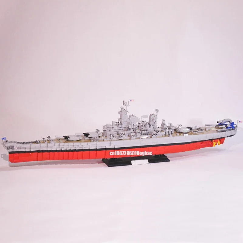 Missouri JV 3306PCS WW2 Military MOC 1:300 scale Iowa-Class Battleship USS Missouri warship Model DIY creative ideas Toy AssemblyPuzzle Gift