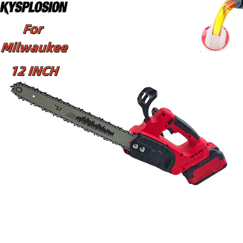 Milwaukee compatible 18V JV 12 Inch Cordless Chainsaw Handheld Garden Electric Chain Saw for Tree Branch Wood Cutting For Milwaukee M18 Battery