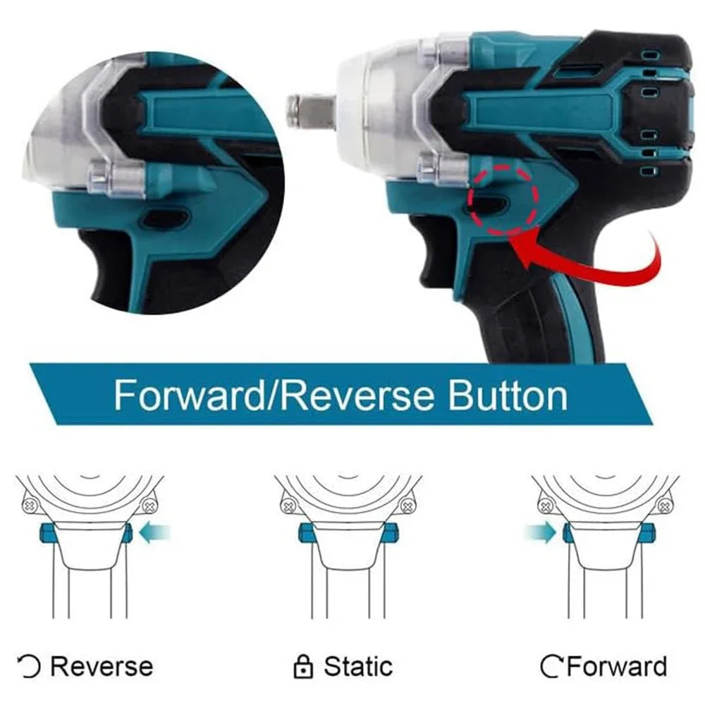 Makita Compatible 18V Cordless electric screwdriver Speed brushless impact wrench Rechargeable drill LED light